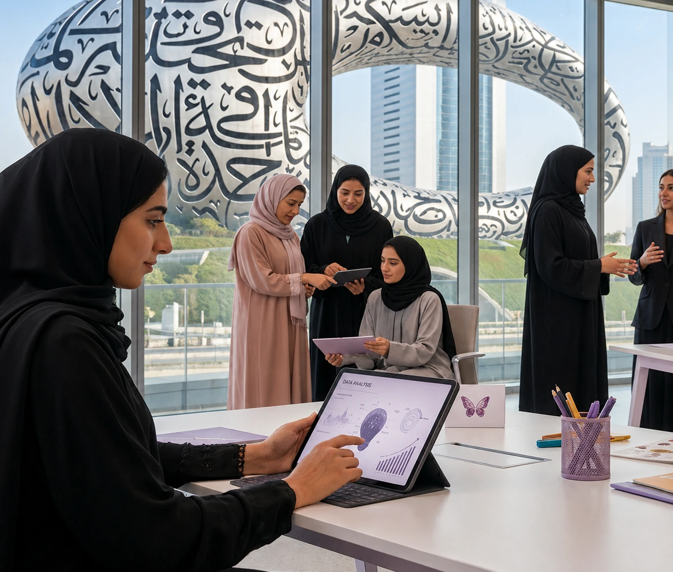 Glow Labs women collaborating in a workspace
